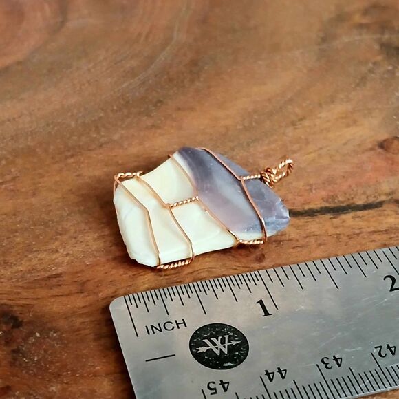 3 Piece Seashell Pendant Set, Wire Wrapped, Beach Nautical - Picture 2 of 4